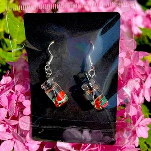 Watermelon drink earrings